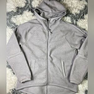 Nike Hoodie Mens Medium Gray Fleece Full Zip Pockets Raglan Swoosh BV5266-059